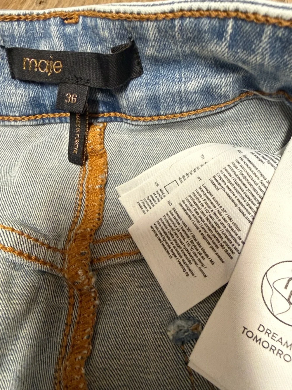 Maje Light Wash Denim Trumpet Flared Maxi Skirt - Picture 6 of 11